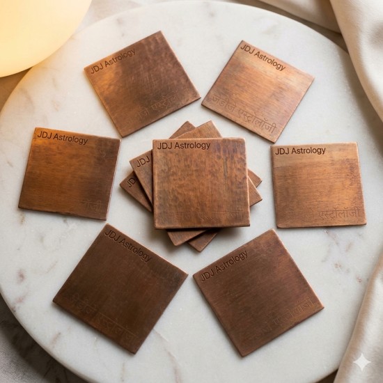 Pure Copper 1 Inch Square Pieces for Lal Kitab Remedy – Pack of 43